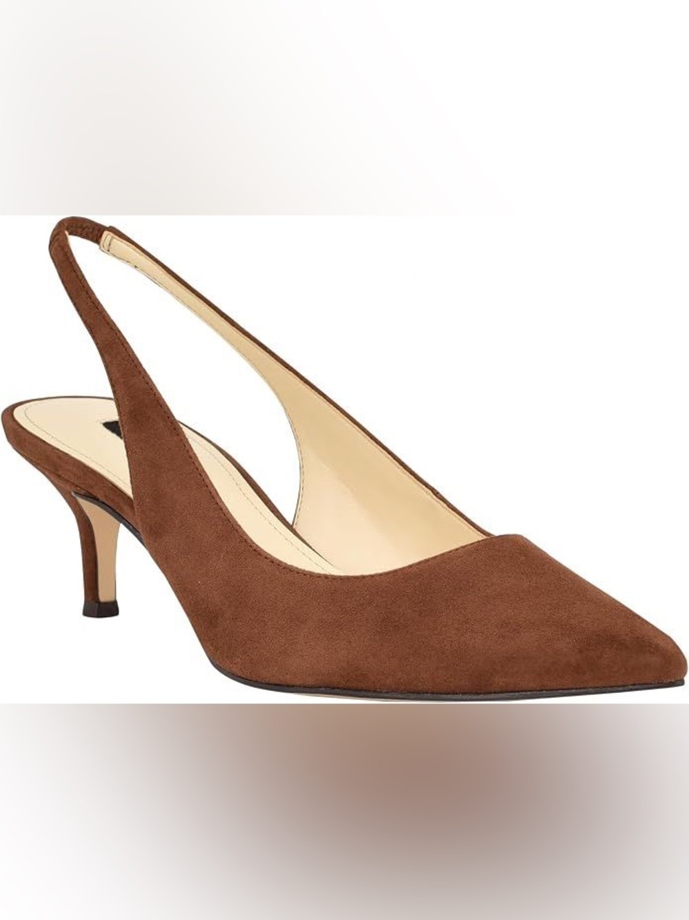 NWT Nine West Nataly Walnut Brown Suede Slingback Pump - Size 6